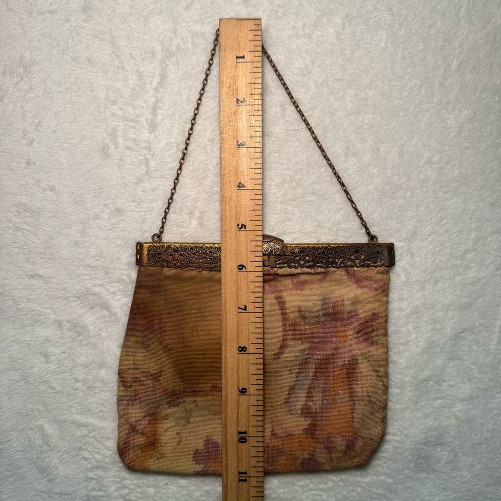Antique 1920s Dutch Tapestry Floral Metal Frame Purse Clutch Bag - Picture 7 of 8